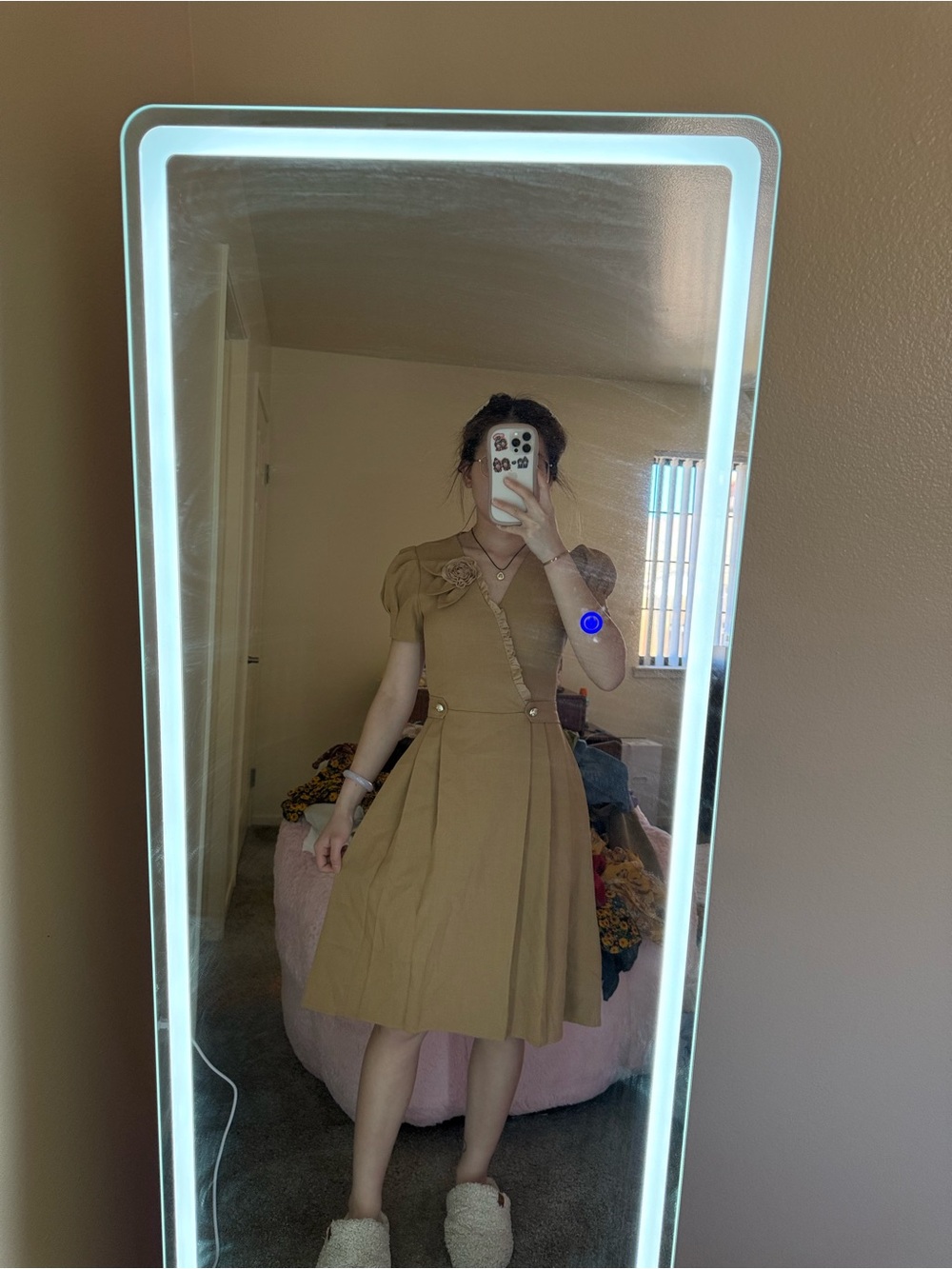 Classic A-Line Button-Front Dress